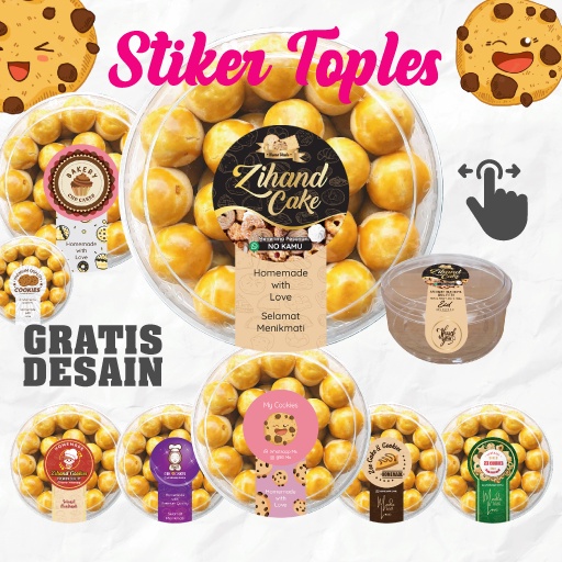 Jual Stiker Toples 500gr Sticker Label Segel Kue Kering Stiker Kue