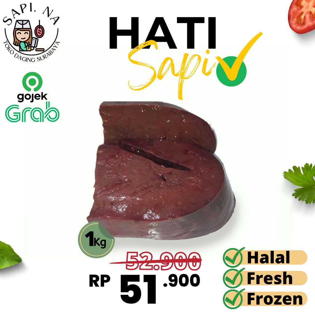 Jual Daging Jeroan Sapi Hati Sapi Murah Halal 1kg Shopee Indonesia