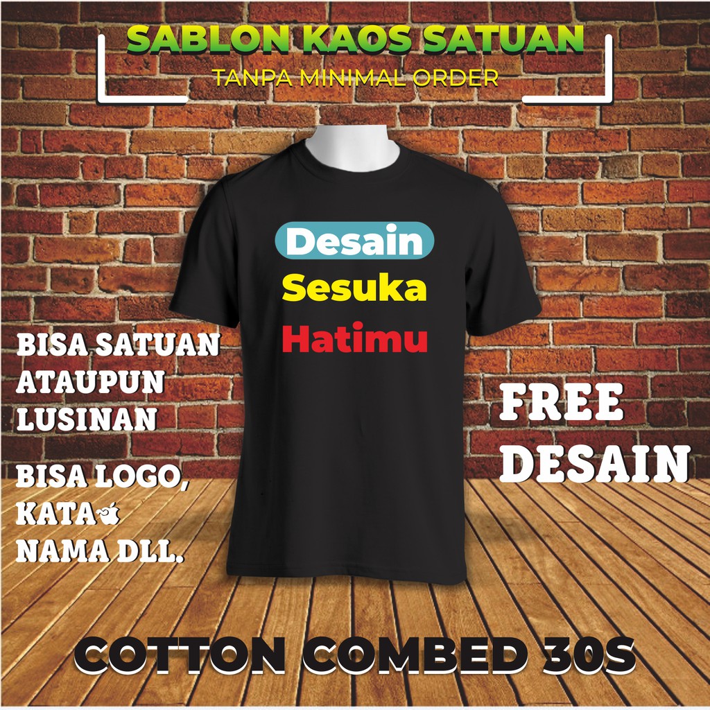 Jual Sablon Kaos Satuan Foto Logo Tulisan Kaos Custom Print Dtf