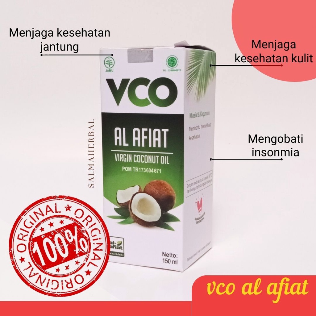 Jual VCO Virgin Coconut Oil Minyak Kelapa Al Afiat 150 Ml Shopee