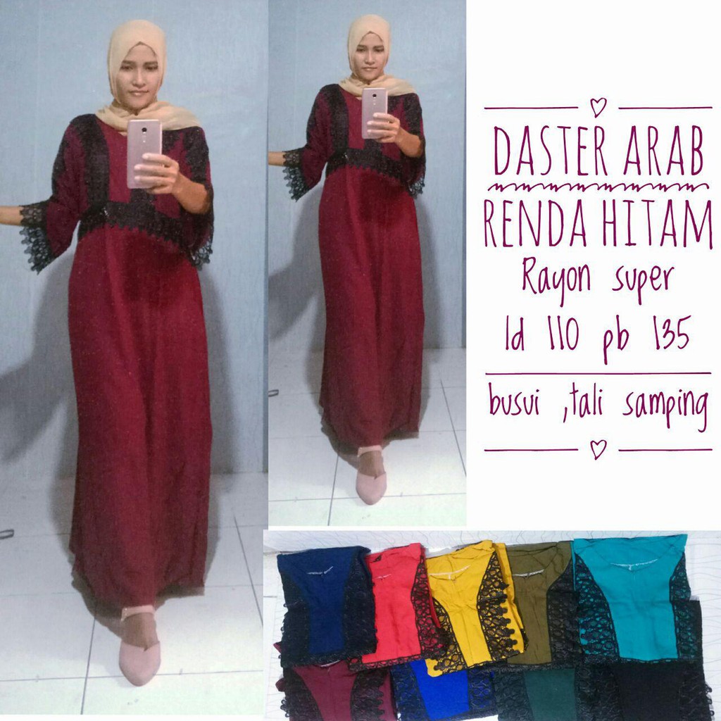 Jual Daster Arab Renda Hitam Bisa Cod Shopee Indonesia