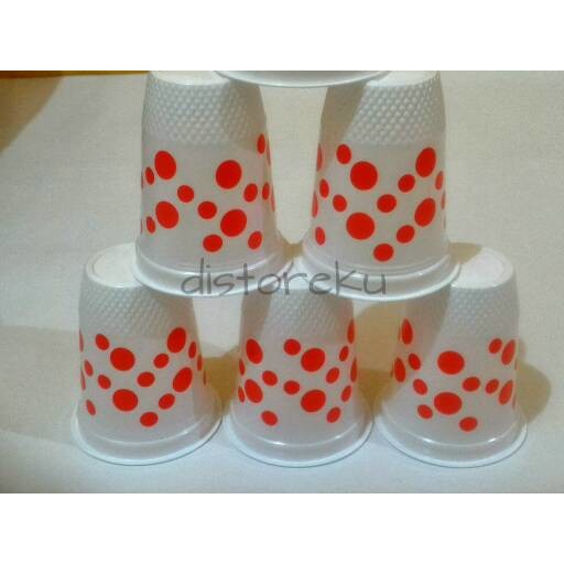 Jual Pcs Gelas Plastik Bola Ondel Polkadot Merah Cup Ml Shopee