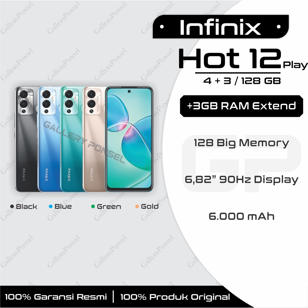 Jual Infinix Hot 12 Play 4 128 GB Garansi Resmi Shopee Indonesia
