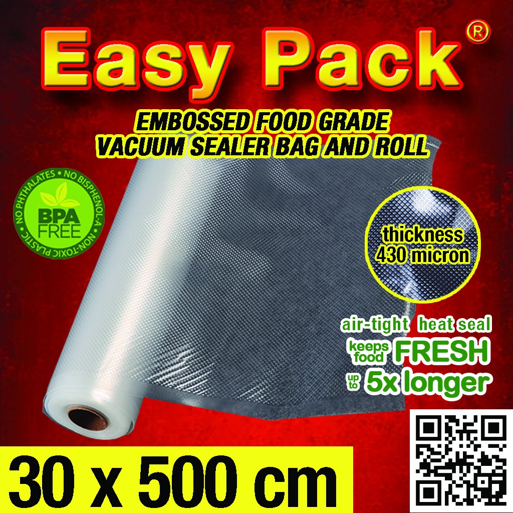 Jual 30x500 PLASTIC VACUUM EMBOSSED PLASTIK VAKUM EMBOSS ROLL EASY PACK