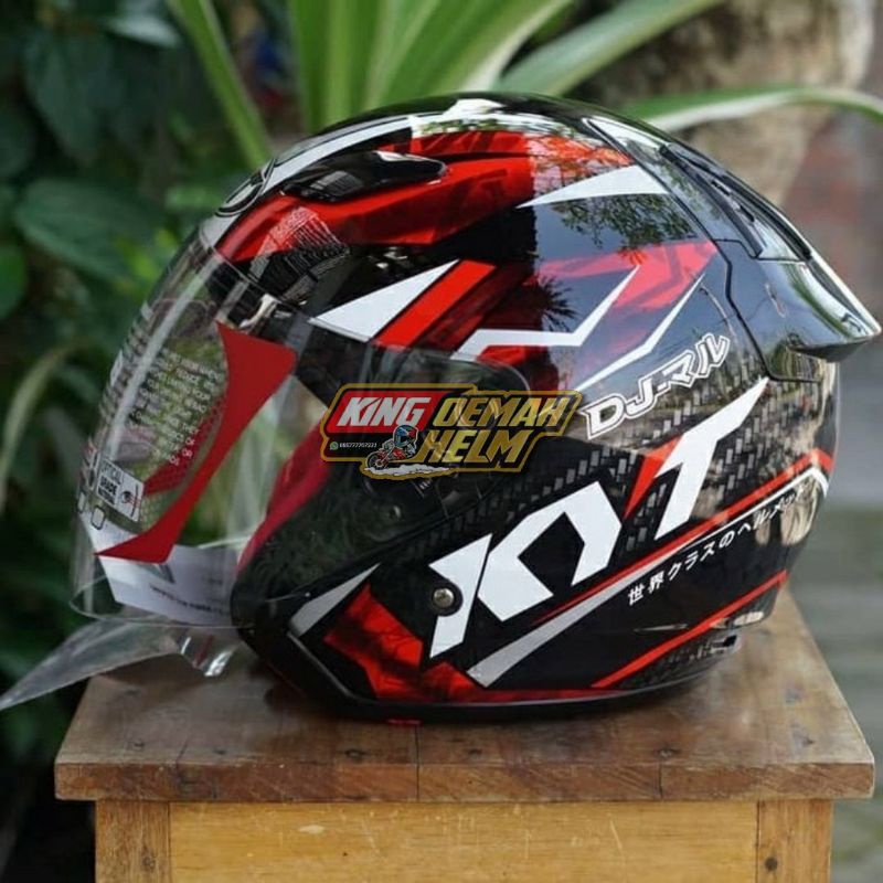 Jual HELM KYT DJ MARU MOTIF 15 BLACK RED HELM TOURING KYT DJMARU MOTIF