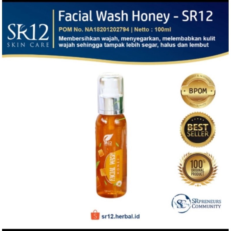 Jual SABUN MADU CAIR FACIAL WASH HONEY SR12 SOLUSI KULIT KERING