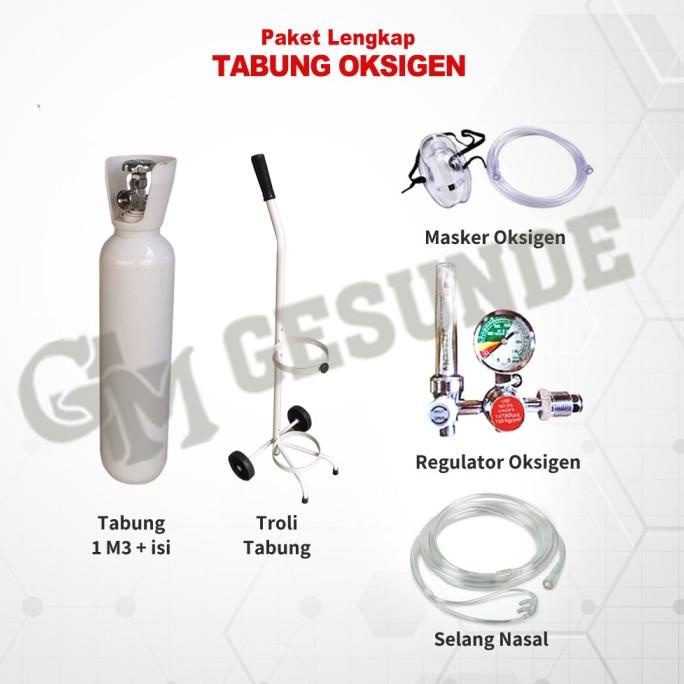 Jual Paket Murah Tabung Oksigen Siap Pakai Set Tabung Troli Regulator