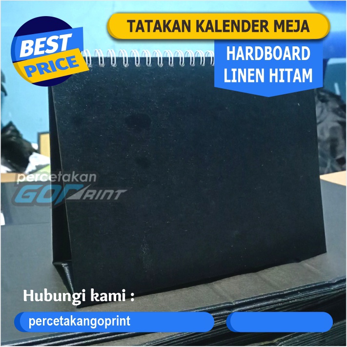 Jual Tatakan Dudukan Kalender Meja Kalender Duduk Hardcover Linen Hitam