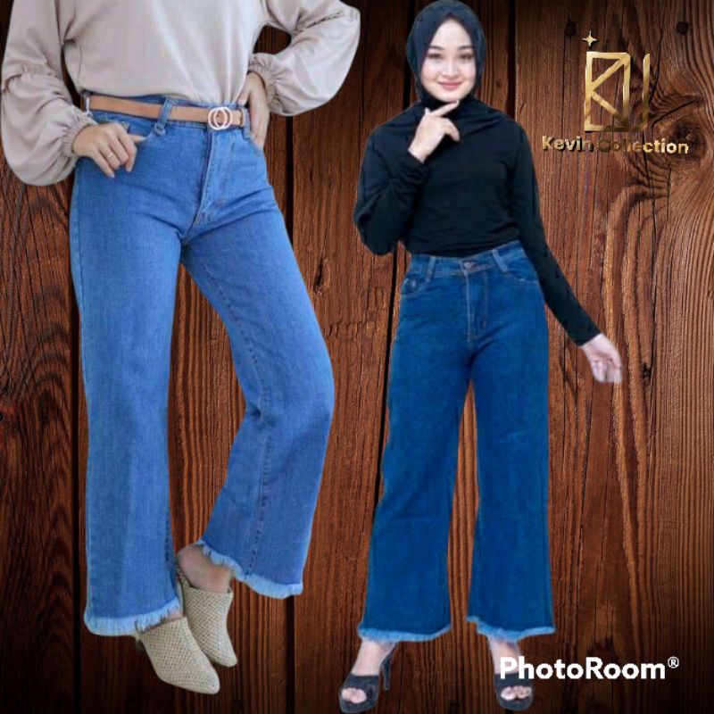 Jual Celana Jeans Kulot Rawis 27 30 Kulot Rawis Cewek Kulot Jeans Rawis