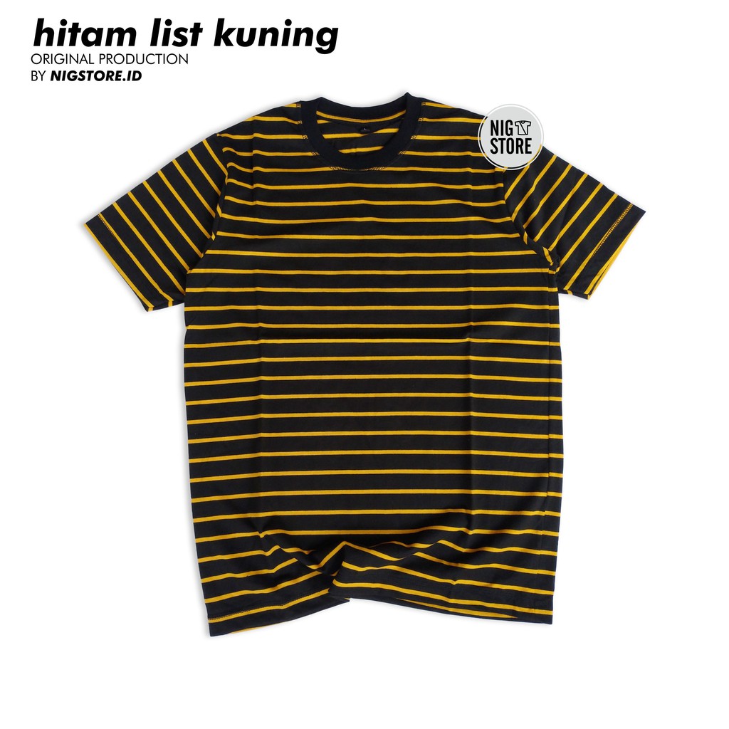 Jual Kaos Stripe Salur Polos Dewasa Unisex Pria Wanita Cotton CVC