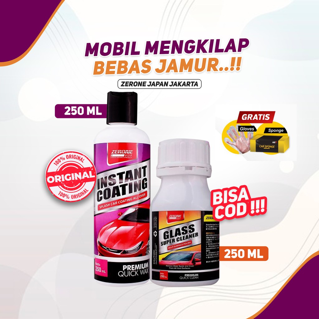 Jual Zerone Paket Coating Obat Pembersih Jamur Kaca Glass Super Cleaner