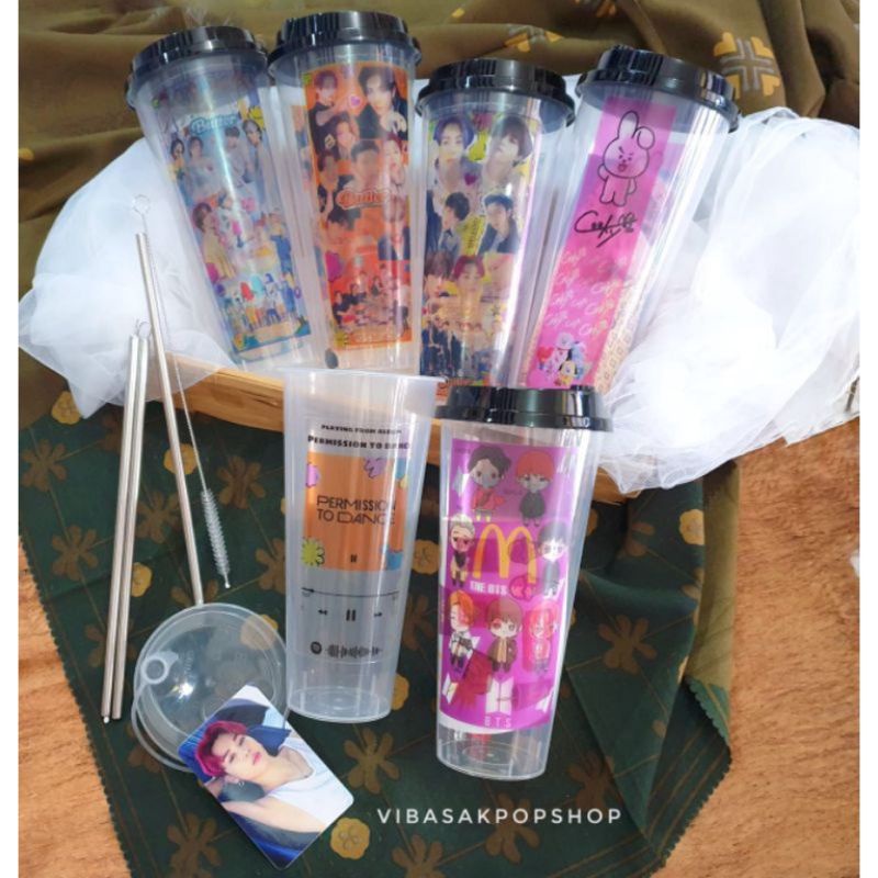 Jual WAJIB TAMBAH EXTRA PACK Reusable Cup Tumbler BTS NCT Tempat