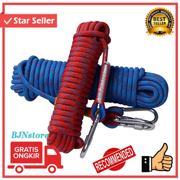 Jual Tali Paracord Panjat Tebing Climbing Rope 10mm 20M Steel Buckle