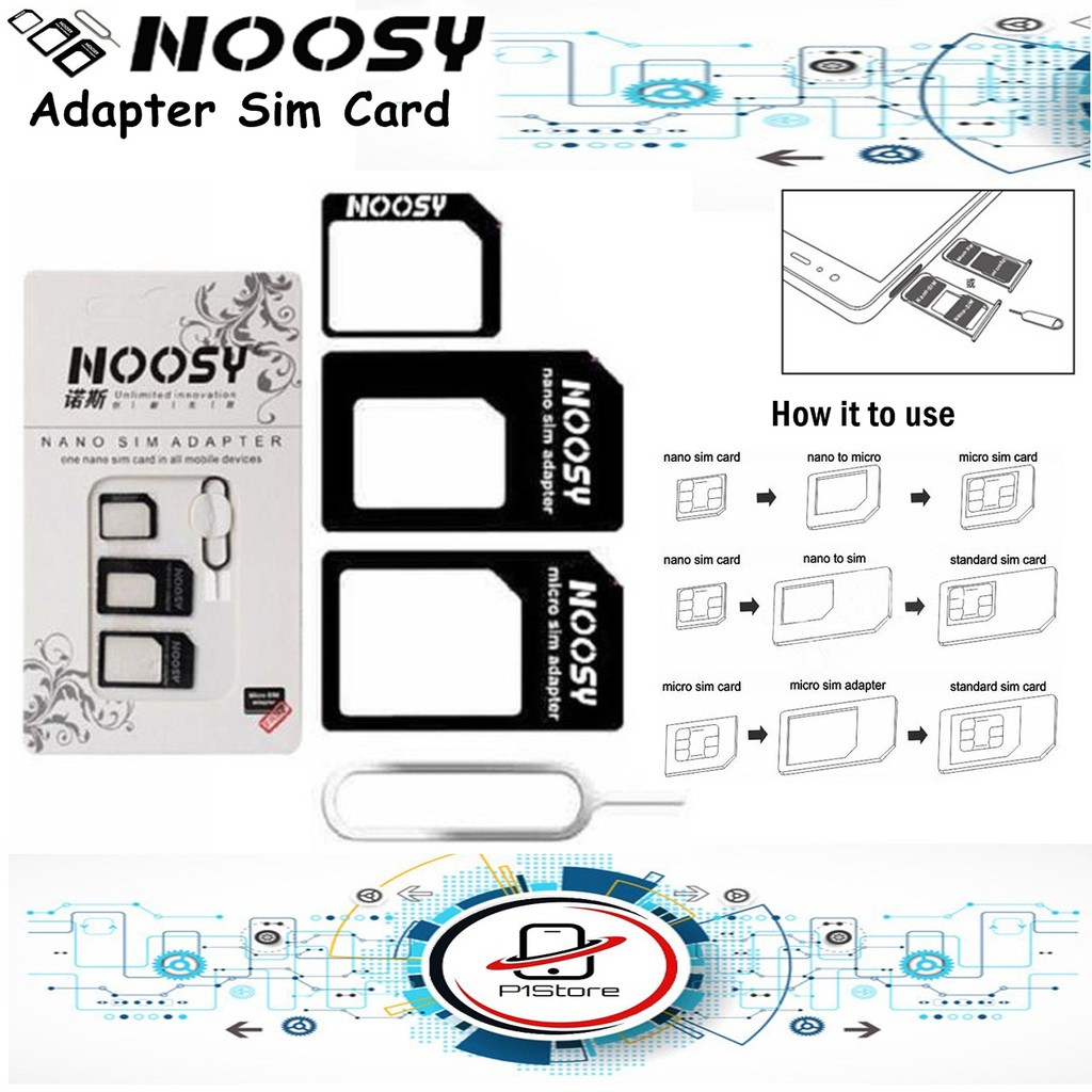 Jual Noosy Nano Sim Adapter Rumah Kartu Nossy Micro Sim Card Nosy