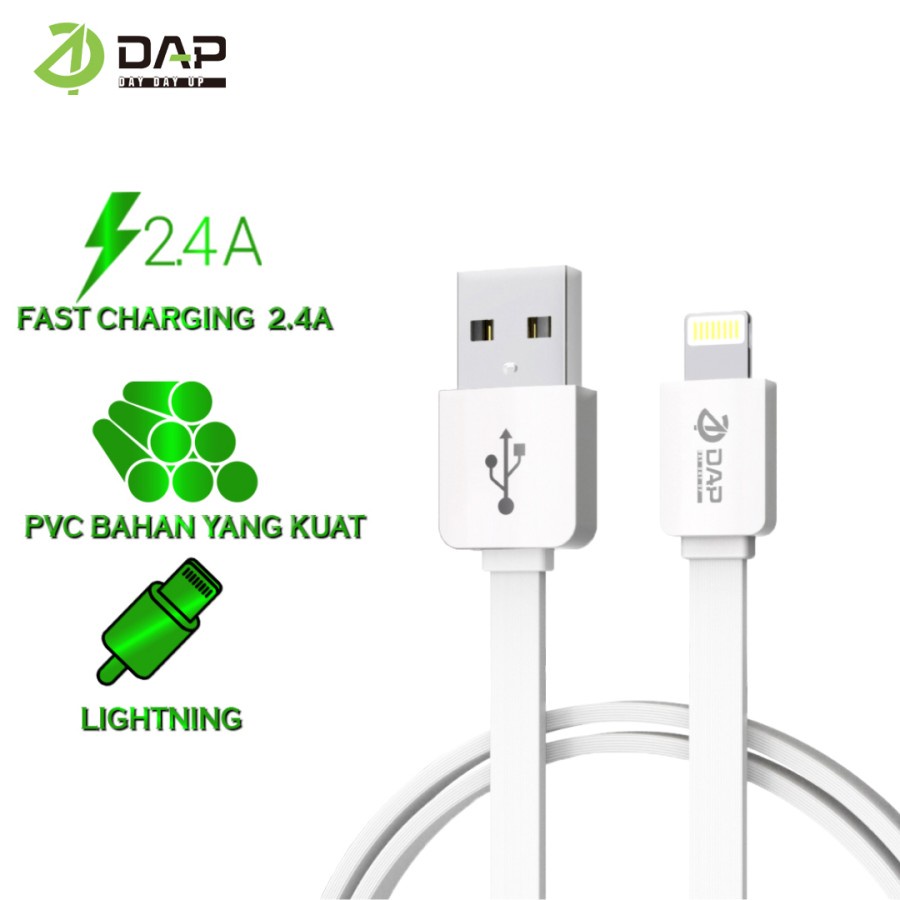 Jual Kabel Data Lightning DAP DL30 Kabel Iphone Fast Charging 2 4A