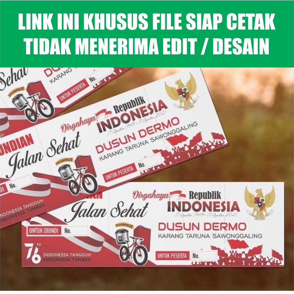 Jual Khusus File Siap Cetak Kupon Jalan Sehat Undian Voucher Tiket