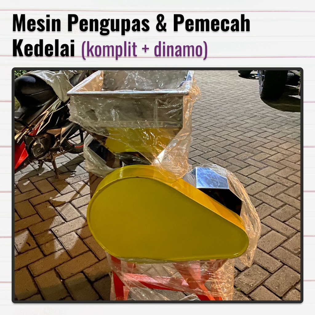 Jual Mesin Pemecah Pengupas Kulit Kedelai Elektrik Otomatis Komplit