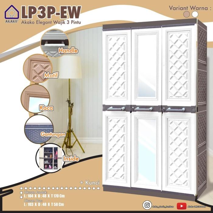 Jual Jumbo Lemari Plastik Akako Elegant 3 Pintu Kaca Lp3Ep Lemari