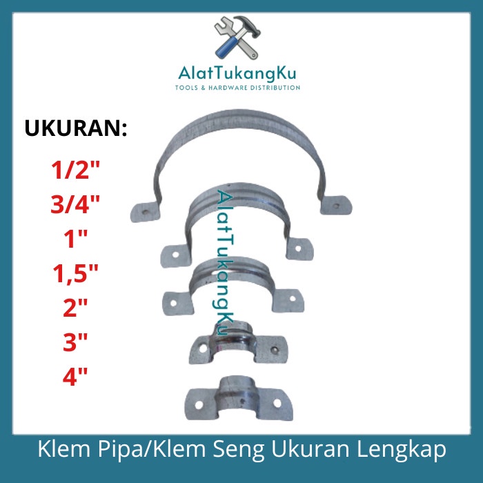 Jual Klem Plat Pipa Seng Besi Tebal Klem Plat Omega Ukuran Lengkap 1 2