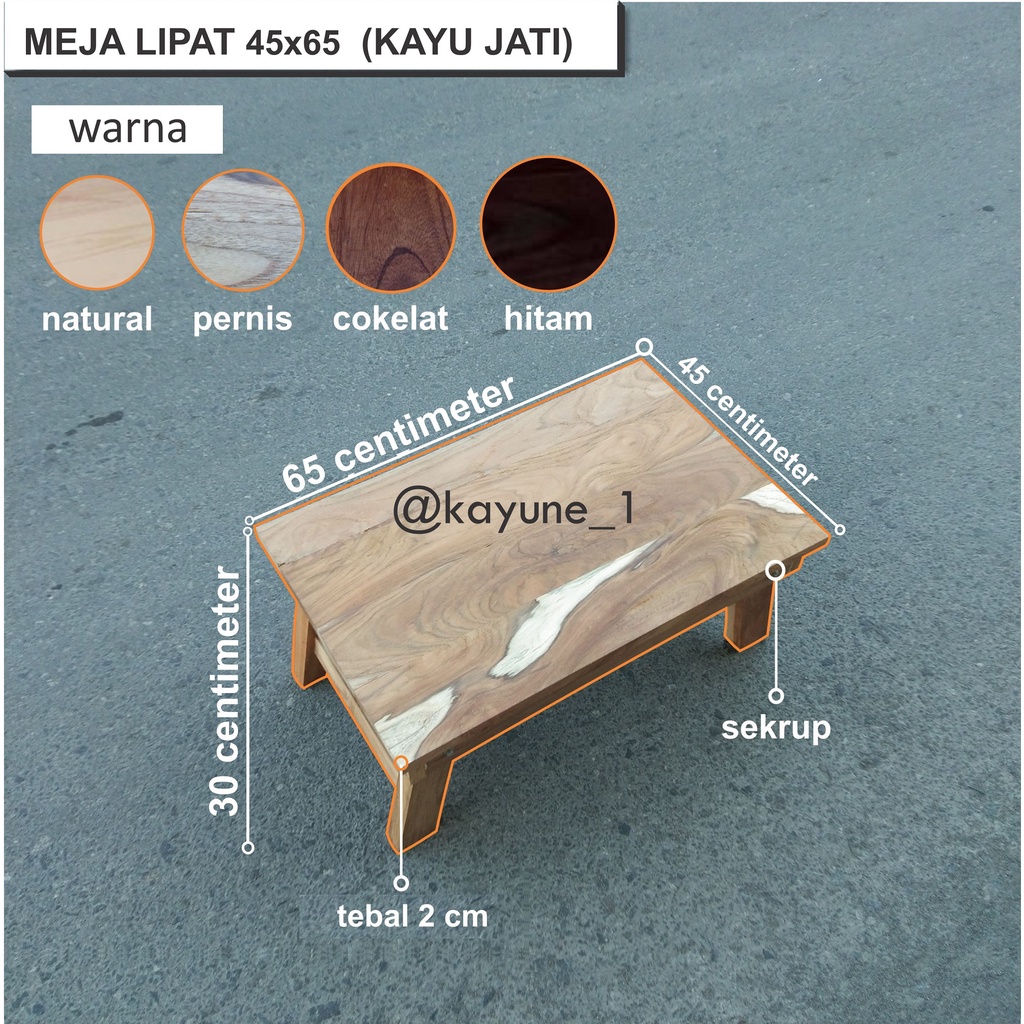 Jual M002 MEJA LIPAT 45x65 Cm MEJA BELAJAR MEJA NGAJI MEJA