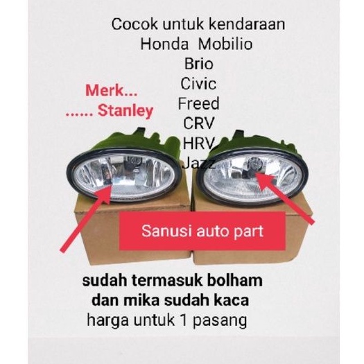 Jual Foglamp Honda Mobilio Lampu Kabut Brio Crv Hrv Civic Freed