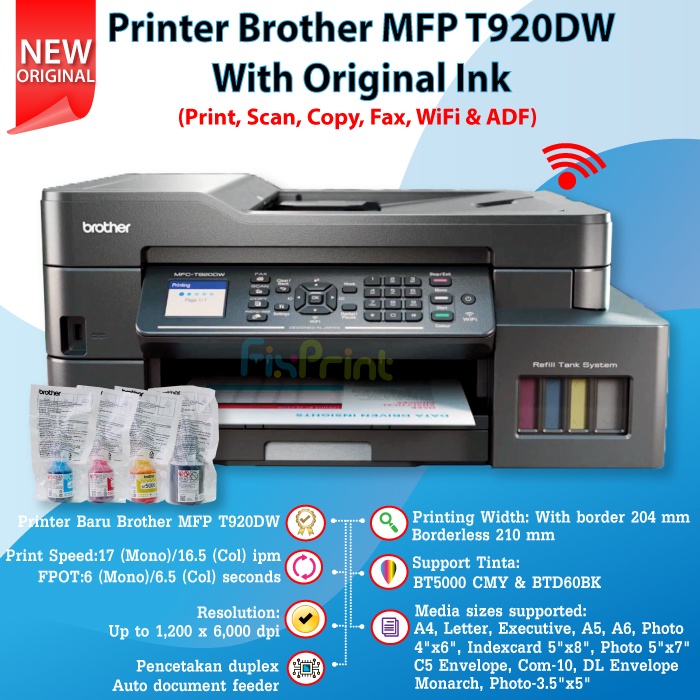 Jual Printer Inktank Ink Tank Multifungsi Brother Mfc T Dw T