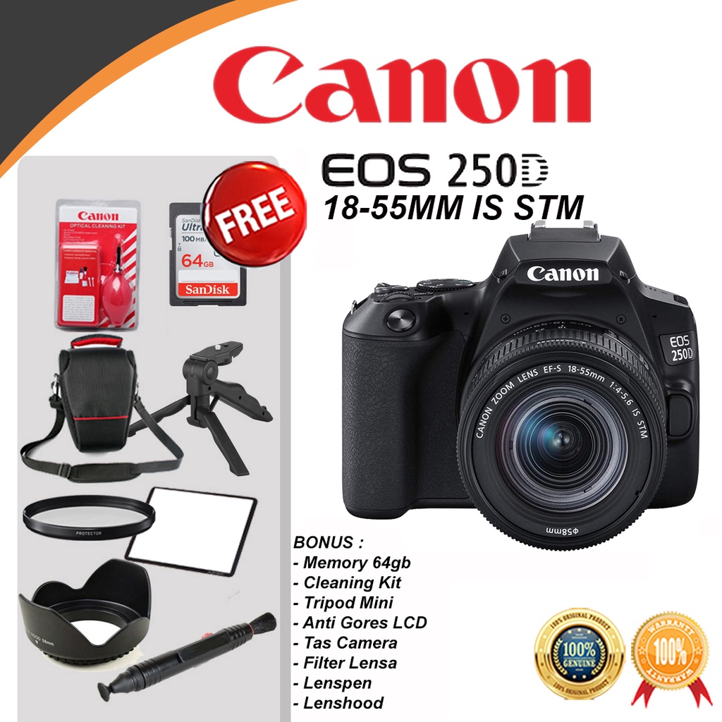 Jual Canon EOS 250D Kit 18 55mm IS STM Sama Dengan Eos 200D Mark II