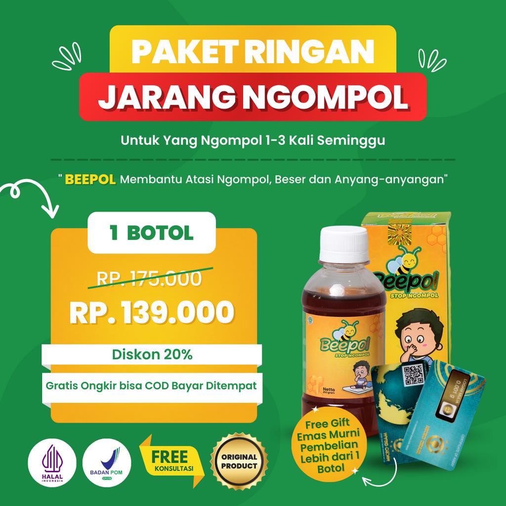 Jual Madu BEEPOL Original OBAT NGOMPOL Herbal Stop Anti Ompol Beser