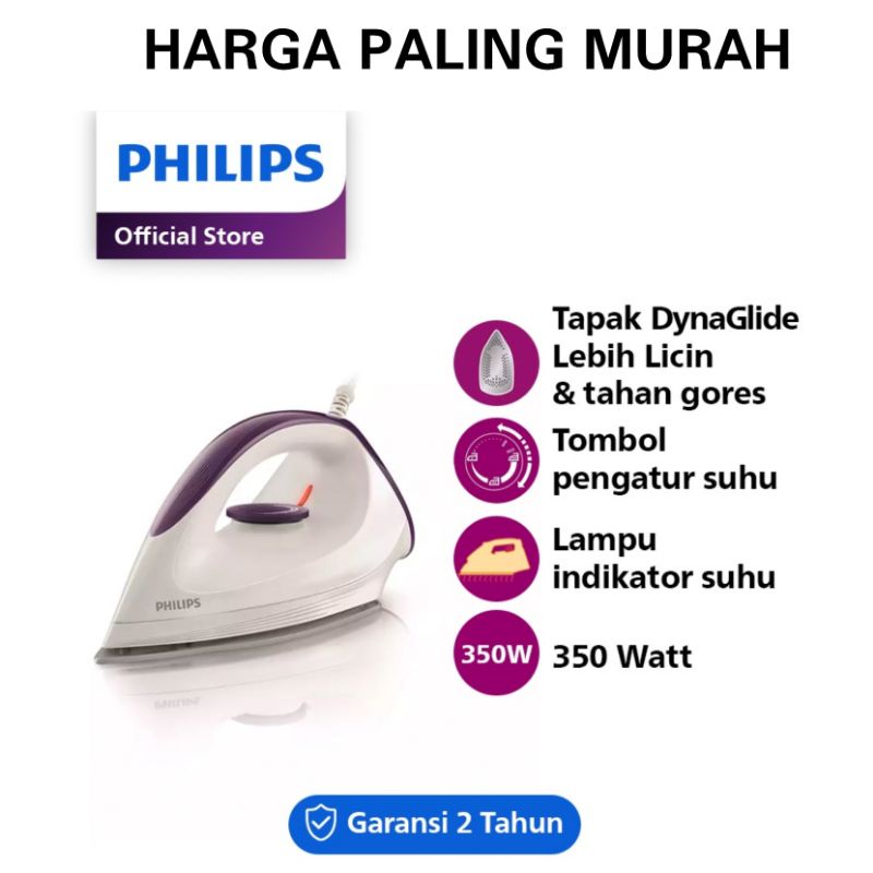 Jual Philips Setrika Affinia Gc Warna Putih Ungu Tapak Setrika