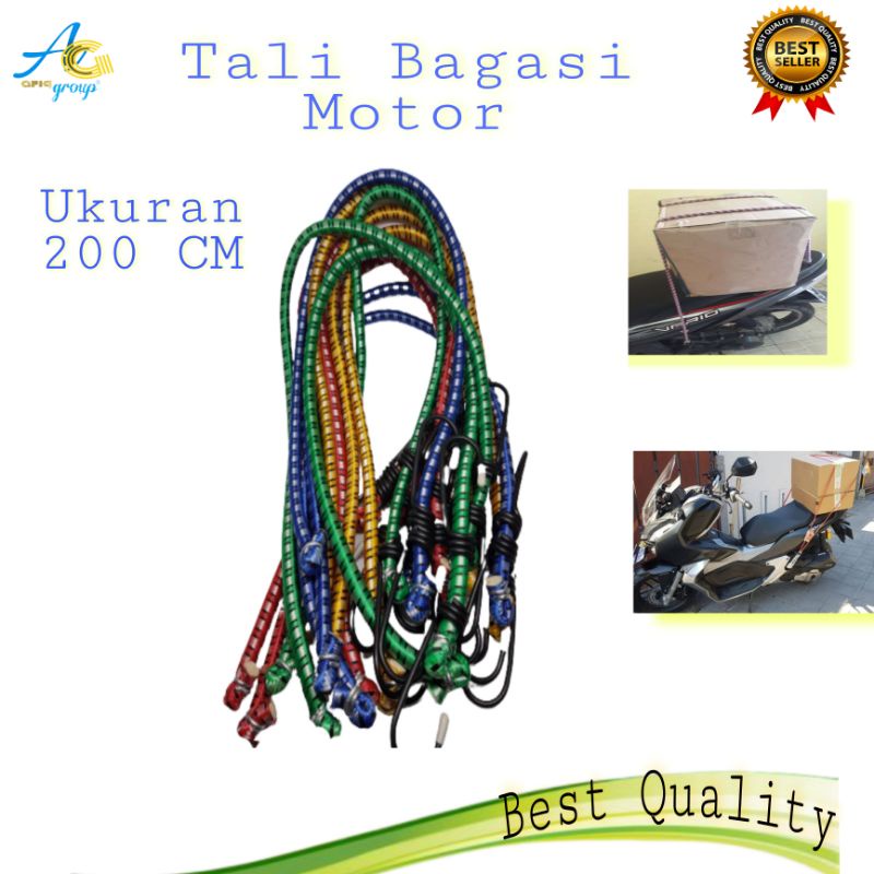 Jual Tali Karet Bagasi 200 CM Tali Pengikat Barang Di Motor Tali Karet