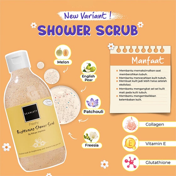 Jual SCARLETT Whitening Shower Scrub Freshy 300ml Shopee Indonesia