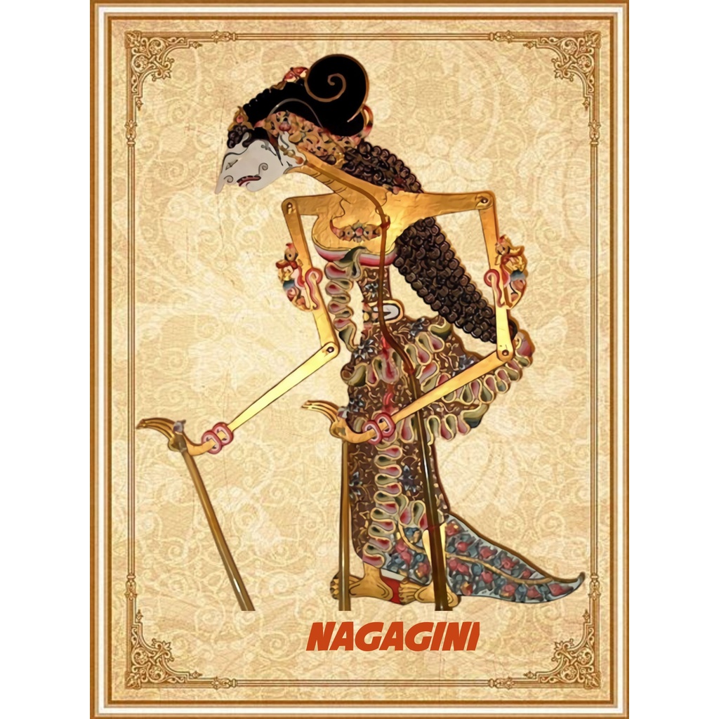 Jual Poster Wayang Kulit Nagagini Hiasan Dinding Sebagai Pajangan Atau