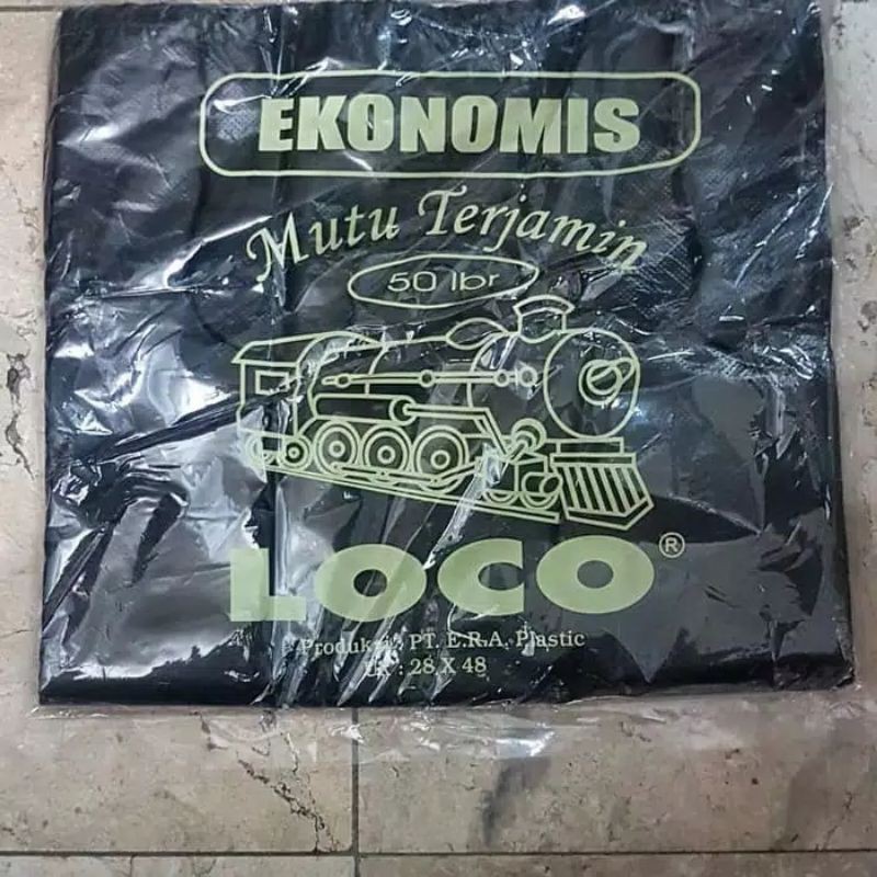 Jual Kantong Plastik Kresek Loco Ekonomis X Hitam Isi Lembar