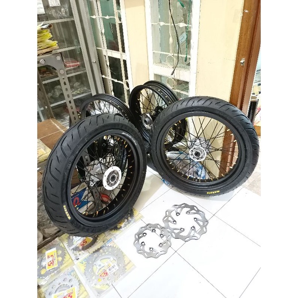 Jual Velg Supermoto KLX150 DTRACKER SEPAKET VELG SET 90 100 110 120