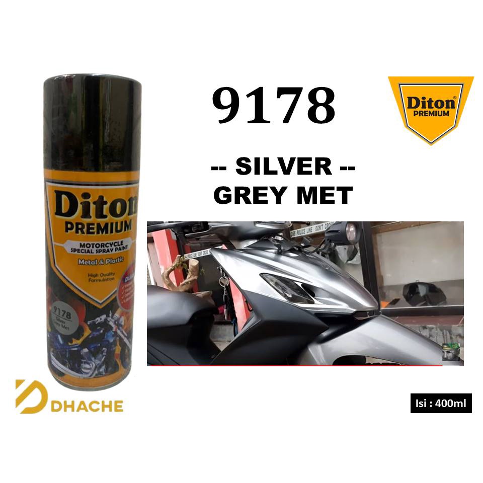 Jual Cat Pilox Diton Premium 9178 Silver Grey Met Perak Abu Metalik