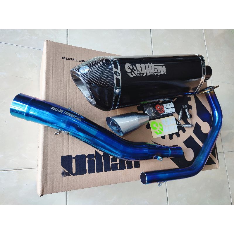 Jual Knalpot Villan Gx Black Header Blue Cbr Cb R Ninja Slmono