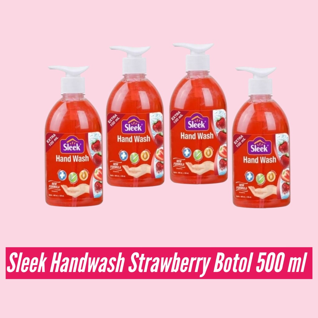 Jual Sabun Cuci Tangan Sleek Aroma Strawberry Botol 500 Ml Shopee