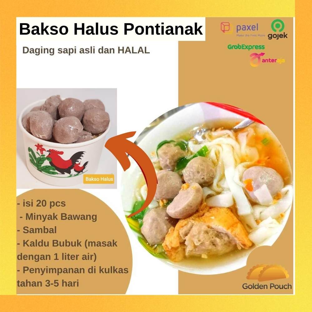 Jual Golden Pouch Bakso Sapi Halus Afung Makanan Segar Beku Frozen