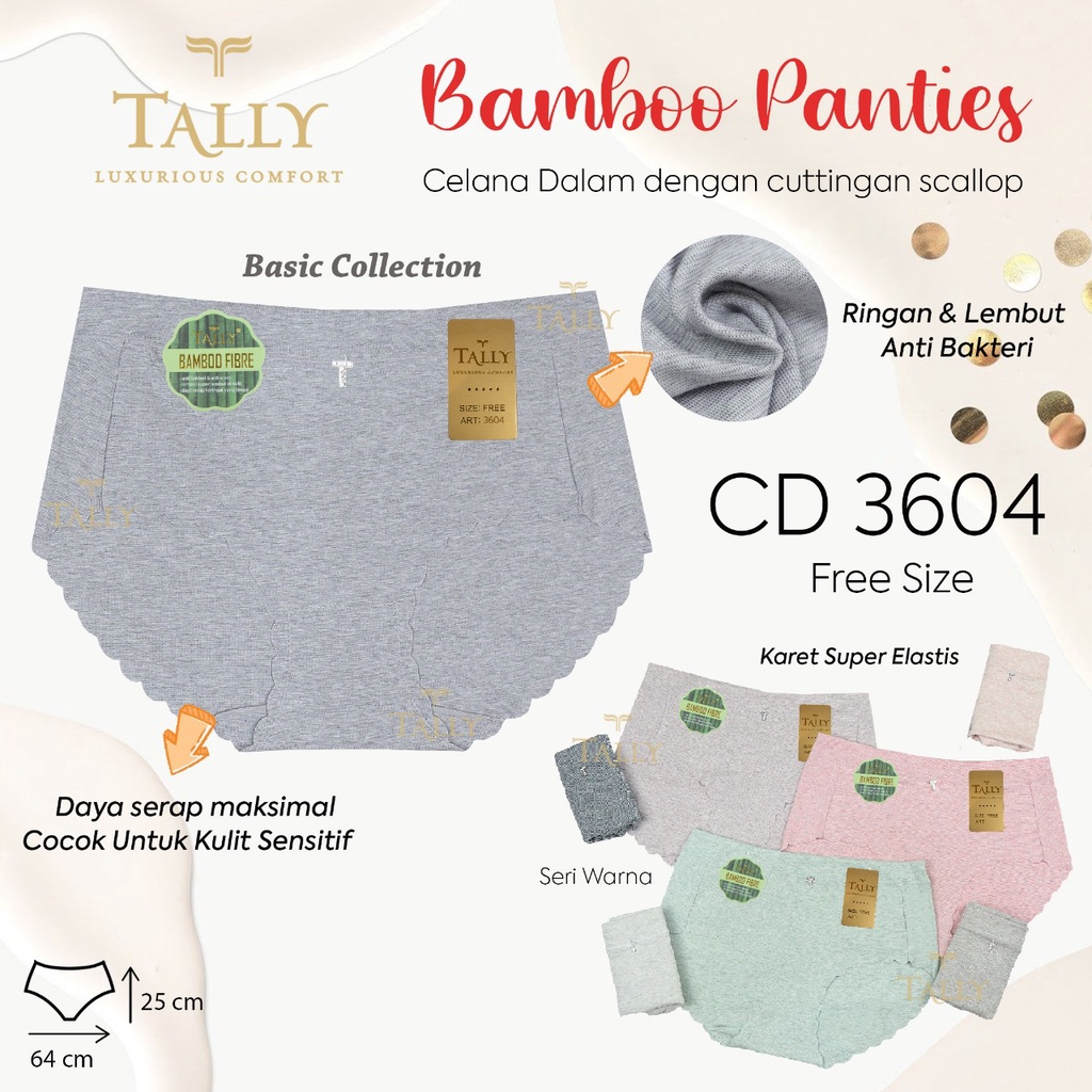 Jual Cd Wanita Tally 3604 Bamboo Fiber Seamless Cd Tanpa Jahitan Tp