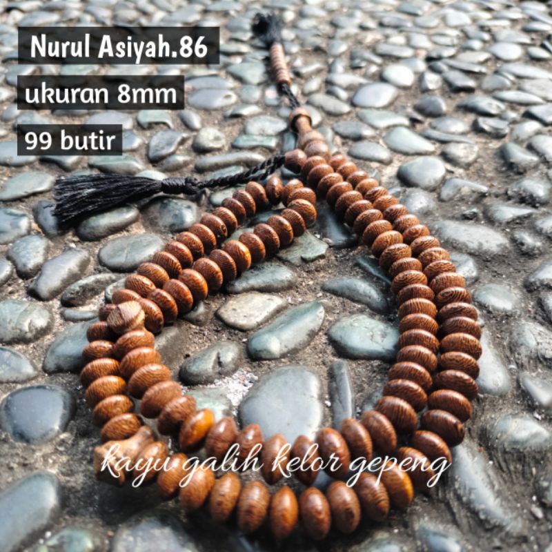 Jual Tasbih Kayu Galih Kelor Gepeng Butir Ukuran Mm Shopee Indonesia