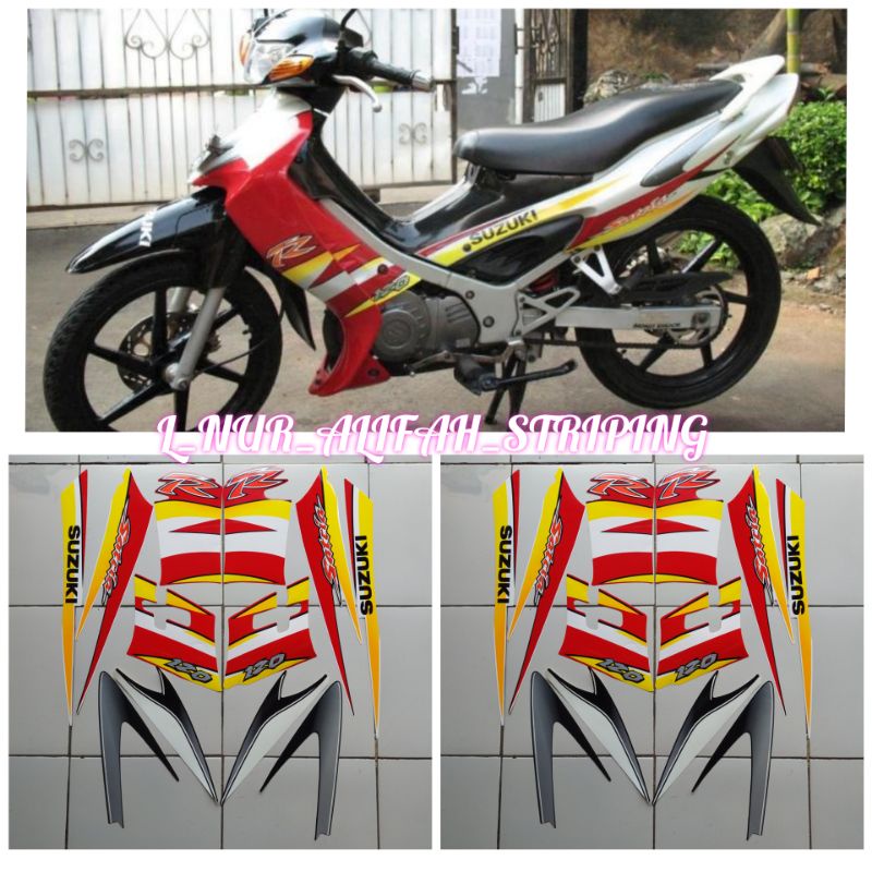 Jual STIKER STRIPING LIS LES POLET BODY MOTOR SUZUKI SATRIA HIU 120 R