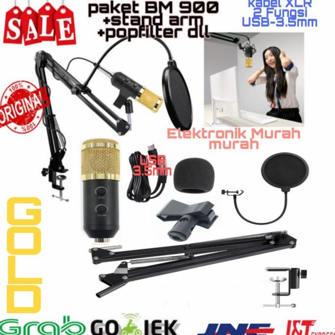 Jual Mic Microphone Condenser BM 900 BM900 USB Profesional Recording