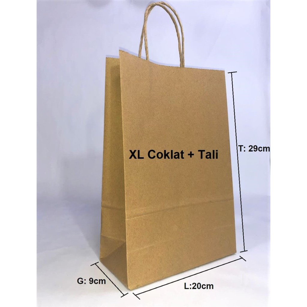 Jual Paper Bag Coklat Polos Souvenir Murah Paperbag Sos Xl Kantong