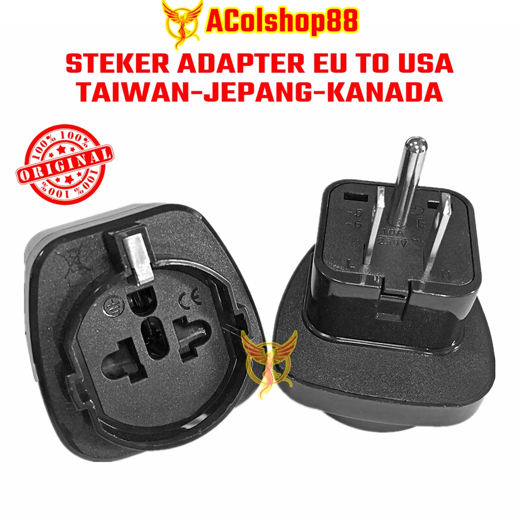 Jual Stop Kontak Steker Adapter Konverter Eu To Usa Kaki Ke Tipe B