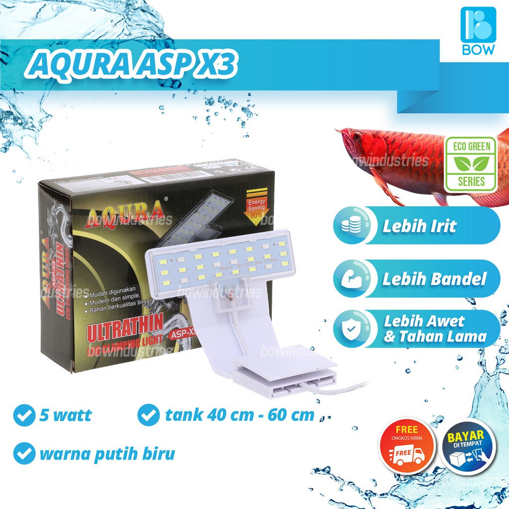 Jual Lampu Led Jepit Mini Aquarium Aquascape Akuarium Aqura Asp X