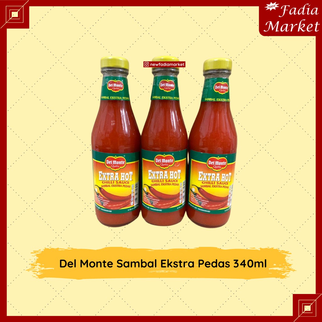 Jual Del Monte Extra Hot Chili Sauce Saus Sambal Ekstra Pedas 340ml