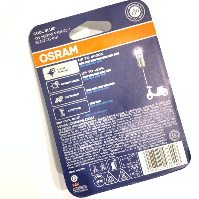 Jual BOHLAM OSRAM COOL BLUE H6 KAKI 1 HALOGEN 35W AC DC HALOGEN