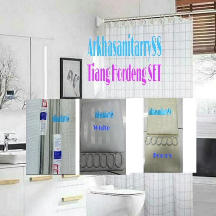 Jual Tiang Hordeng Set Shower Curtain Tirai Kamar Mandi Shopee