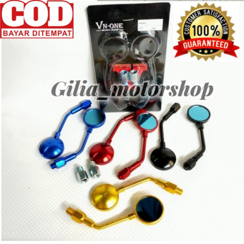 Jual Spion Mini Bulat Cnc Mirror Biru Vn One Universal Honda Yamaha