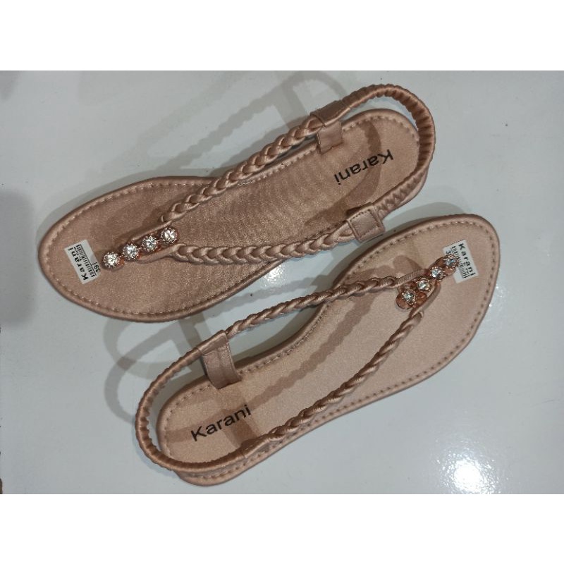 Jual Sandal Teplek Wanita Sandal Jepit Tali Kepang Sandal Flat